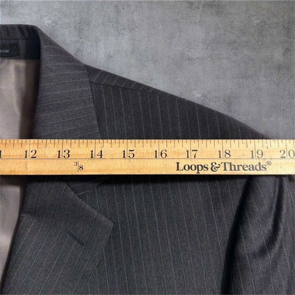 RALPH LAUREN Classic Mens 2 Piece Suit Blazer Jacket 46R Pant 40Wx29L Gray Wool